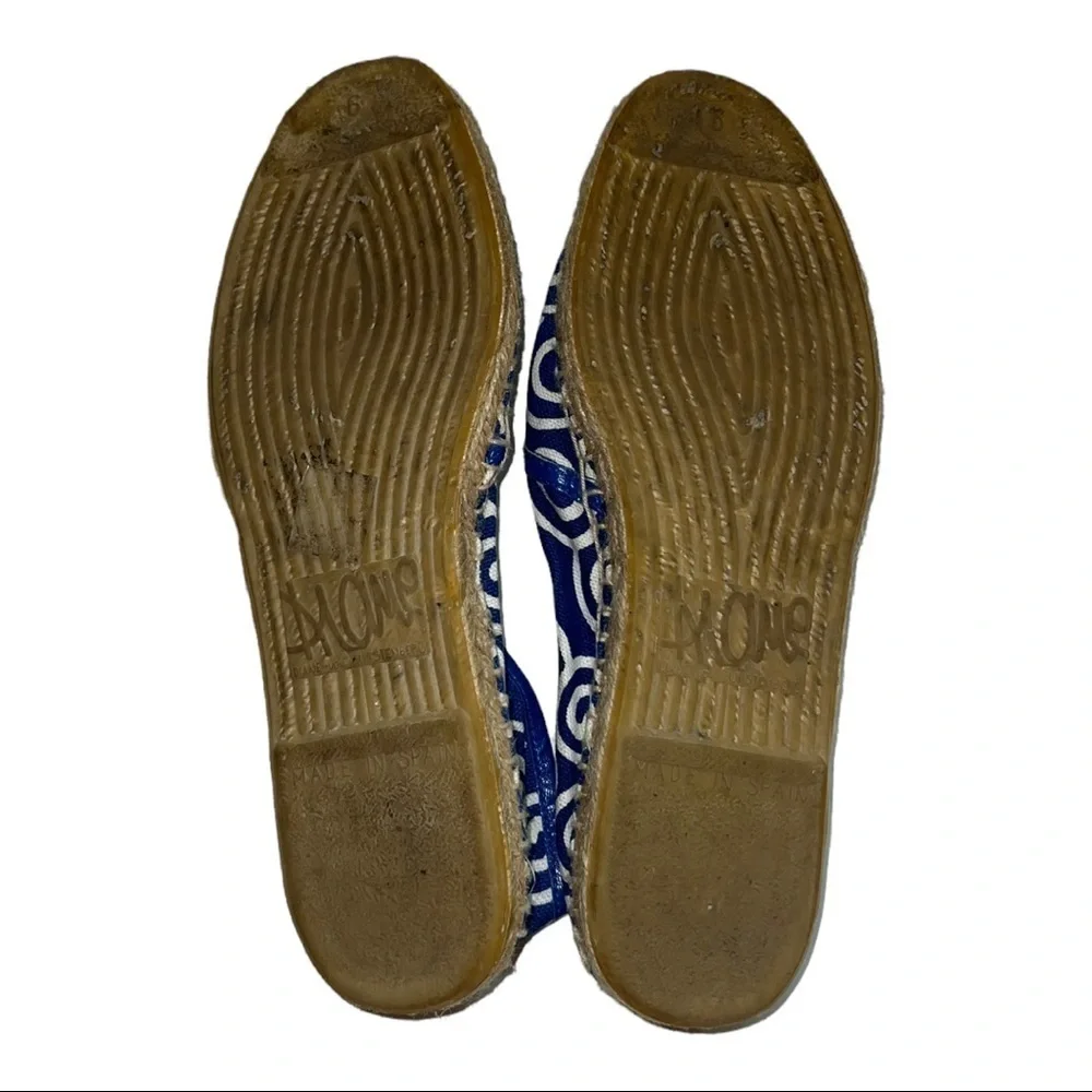 Diane von Furstenberg Blue Canvas Espadrille Flats